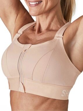 SHEFIT Ultimate Sports Bra High Impact Women’s Size 2Luxe Tan Nude Adjustable